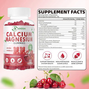 Custom Sizes Magnesium Calcium Mood Relaxation Gummy Magnesium Gummy Magnesium Ca Vitamin Zinc Support Muscle Function Gummies - Product Image 2