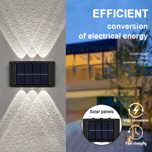 Lampe murale extérieure à énergie solaire : éclairage double face, économie d'énergie, étanche, idéale pour le jardin, la terrasse - Product Image 5