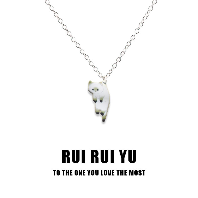 White cat necklace