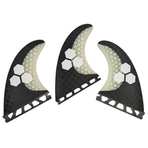 Aileron de planche de surf en fibre de carbone nid d'abeille UPSURF, fixation simple G5G7, blanc - Product Image 1