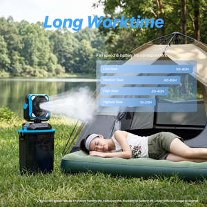 <span class=keywords><strong>Ventilateur</strong></span> rafraîchisseur d'air portable sur roulettes avec réservoir de brume haute capacité pour camping extérieur, batterie au lithium rechargeable et lumière LED – Offre Spéciale - Product Image 4