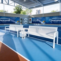 Banc de repos pour terrain de tennis en bambou blanc, chaise de sport et de loisirs d'extérieur, modèle WQZY-0202 pour badminton et tennis de table