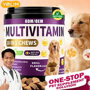 عينة مجانية من مكملات الحيوانات الأليفة عالية البروتين، فيتامينات متعددة للكلاب على شكل قطع قابلة للمضغ لصحة الجلد والمفاصل، مكمل فيتامينات للحيوانات الأليفة - Product Image 1