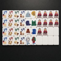 Jeu de tuiles de Mahjong sur le thème de l'enfance pour enfants et adultes, mignon et adorable, en ivoire, jeux de société américains, pièces au design personnalisé