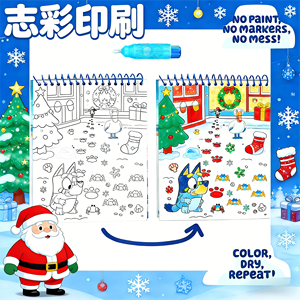 Tableau <span class=keywords><strong>de</strong></span> <span class=keywords><strong>dessin</strong></span> à l'eau personnalisable pour enfants, série Noël, ensemble <span class=keywords><strong>de</strong></span> livres <span class=keywords><strong>de</strong></span> peinture à l'eau portables et réutilisables - Product Image 3