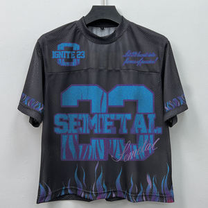 เสื้อกีฬาคอกลมเสื้อฟุตบอลตาข่ายขนาดใหญ่เสื้อฟุตบอลสำหรับผู้ชายเสื้อฟุตบอลพิมพ์ลายตามสั่ง - Product Image 5