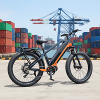 Vélo de montagne électrique tout-terrain à pneus larges de 26 pouces avec batterie au lithium, cadre en alliage d'aluminium, moteur 1200-1500W, frein à disque central, sport