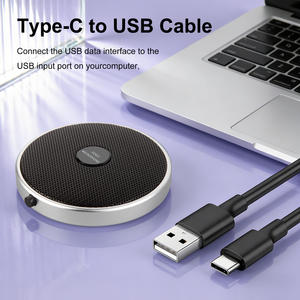 Micrófono de Condensador Profesional Mini Portátil Q2, Omnidireccional, con Cancelación de Ruido, Iluminación RGB, para Grabación de Reuniones y Escritorio - Product Image 3