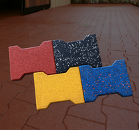 Mehrfarbige EPDM-Bodenfliesen aus recyceltem Gummi im Freien Hunde knochen fertiger Weg für Hinterhof Spielbereich & Gym Runway Blocks