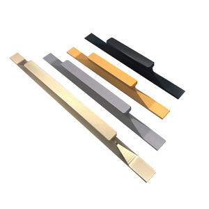 High Quality Aluminum Kitchen Furniture Cabinet Handle Gold And Black closet handles