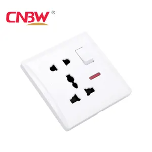 CNBW uk interrupteurs standard et prise 5 broches 13 ampères prise 220V-250V prise de commutateur universelle multi-prise avec néon