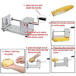 Cortador <span class=keywords><strong>Manual</strong></span> Comercial de Patatas en Espiral de Acero Inoxidable con Manivela <span class=keywords><strong>para</strong></span> Puestos de Comida, Bares y Restaurantes - Product Image 3