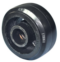 Roue pivotante en caoutchouc à roulement à rouleaux robuste 4x2 avec noyau en fer, 4 pouces, capacité de charge 150 kg, noire, certifiée ROHS, directement de l'usine