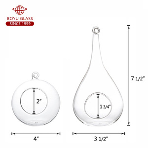 2 peças de forma redonda flor planta vaso suporte vidro esférico pendurado peixe tigela de madeira aquário acessórios para uso doméstico - Product Image 6