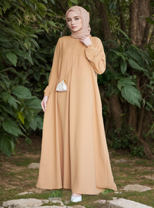 Yibaoli Fabricante, Abaya Lisa en 4 Colores, Vestidos Modestos para Mujer, Diseños Simples de Abaya Turca - Product Image 2