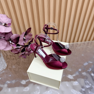 Zapatos de Tacón Alto Jimmy de Alta Calidad con Punta Descubierta, Decoración de Bola de Diamantes, Costuras Precisas, Modernos y Elegantes - Product Image 1