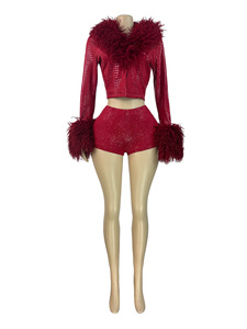 Novedades 2025, Conjuntos de Tres Piezas de Moda de Invierno para <span class=keywords><strong>Mujer</strong></span>, <span class=keywords><strong>Chaleco</strong></span> de Piel sin Mangas con Espalda Descubierta + Pantalones Cortos + Botas Largas de Piel - Product Image 2