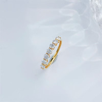 Bague Éternité Ronde en Diamant de Laboratoire Scintillant, Plaqué Or Jaune 18K, pour Femme, Bijou Fin pour Fiançailles et Mariage