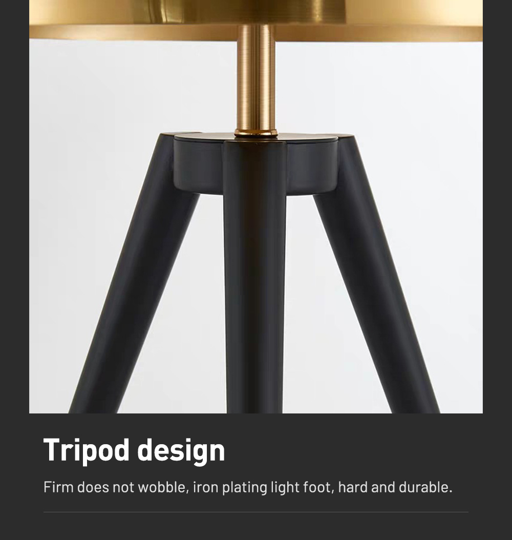 Luxury Tripod Design E27 Led Corner Floor Lamp Modern Gold Floor Lamps For Living Room