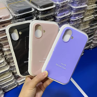 Coque de téléphone en silicone liquide de luxe pour iPhone 16 Pro Max 16 Plus 15 avec protection d'écran et emballage premium