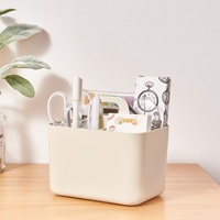 Boîte de rangement rectangulaire MONR avec poignée, empilable, en PS, organisateur domestique moderne, compartiments portables et légers