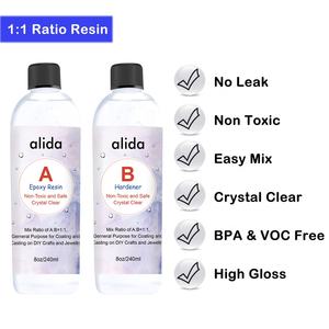 Набор из прозрачной эпоксидной смолы с отвердителем 16 унций-прозрачное искусство и рукоделие, литье из двух частей-включает мерный стакан, деревянные палочки - Product Image 4