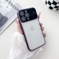 Nouveau grand objectif Transparent coque de téléphone Pc couverture rigide électrolytique Tpu cadre caméra lentille Protection pour Iphone 12 13 14 Pro Max