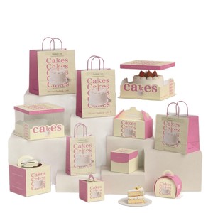 Cake Embossed Eco-Friendly Matt Laminated Paperboard <b>Boxes</b> with Handle and Customizable Shapes - Product Image 3