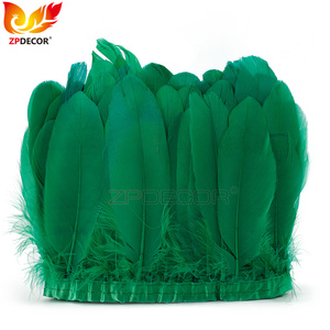 Zpdecor Usine En Gros Stock Oie Verte Nagoire Plume Garniture Frange pour Miami et Bahams Jankanoo Carnaval - Product Image 1