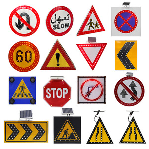 Panneaux de signalisation routière pour piétons à <span class=keywords><strong>vitesse</strong></span> lente, à LED solaires clignotantes, en aluminium, haute luminosité, IP68, avec fixation par pince, taille standard, OEM - Product Image 2