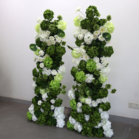 Décoration d'arche de mariage en fleurs artificielles en soie : Hortensias verts et roses blanches pour cadre d'arche métallique, toile de fond de fête
