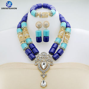 Sinya luxe perles noires ensembles de bijoux pour mariée nigériane haute qualité or fantaisie femmes africaines fête de mariage <span class=keywords><strong>tenue</strong></span> de fiançailles - Product Image 4