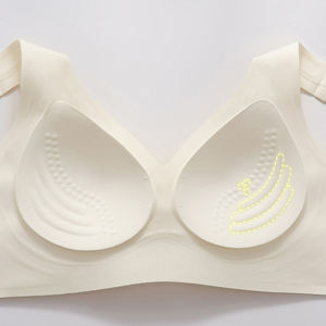カスタムワイヤレスブラプラスサイズ女性用M-3XL幅広ストラップ高弾性レディースギャザープラスサイズシームレスラージカップジェリーブラ - Product Image 5