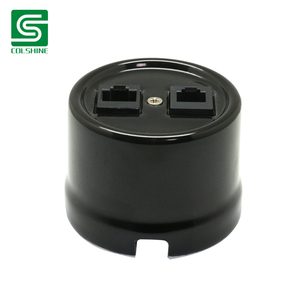 <span class=keywords><strong>Prise</strong></span> en céramique TEL & <span class=keywords><strong>Internet</strong></span> RJ11 RJ45 pour villas et hôtels européens - Product Image 1