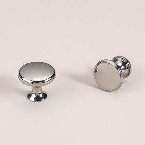 French Style Titanium Silver Cabinet Knobs Zinc Alloy Round Spherical Design Durable Drawer Handle Single Hole Installation - Product Image 3