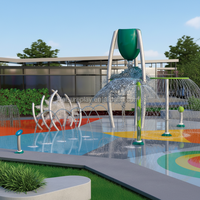Solutions de piscines aquatiques Premium Splash Zone : Conception de petit parc aquatique d'aventure + Équipement de terrain de jeux durable