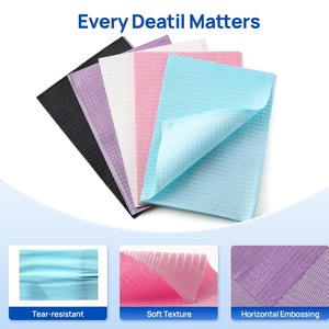 Protège-lits jetables imperméables pour patients, bavoirs dentaires colorés et serviettes de type serviette pour le confort et le style - Product Image 2