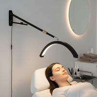 Lampu LED Setengah Bulan 28 Inci untuk Salon, Ekstensi Bulu Mata, Studio Tato, Lampu Spa Kecantikan, Dapat Diredupkan, Pemasangan di Langit-langit
