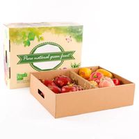 Groothandel sinaasappel appel citroen mango banaan golfkartonnen doos geëmbosseerd kraft PET papier voor fruit- en groenteverpakkingen