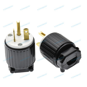 NEMA 6-20p thẳng lưỡi thay thế cắm kết nối, nam mở rộng dây kết thúc, 20 AMP, 250 Volt, 2 cực, 3 dây nối đất - Product Image 5