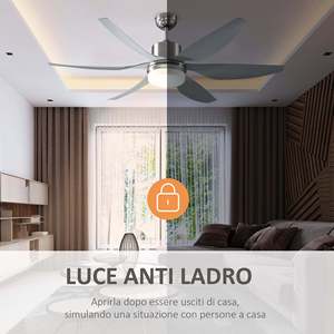 Easycomfort Ventilatore da Soffitto con Luce LED e Telecomando Incluso, 6 Velocità, Silenzioso e Reversibile, ? 132x43cm - Product Image 5