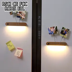 ESPADA Morden Style Beech Wooden Led Wall Sconce Key Hanger Small Lamp Human Body Induction Magnetic Night Light