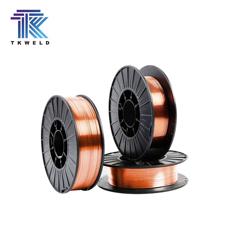 TKweld Suplai Pabrik Hemat Biaya MIG AWS Kawat Las Tembaga ER70s-6 15Kg Kumparan Plastik 0.8Mm 1.0Mm 1.2Mm 1.6Mm