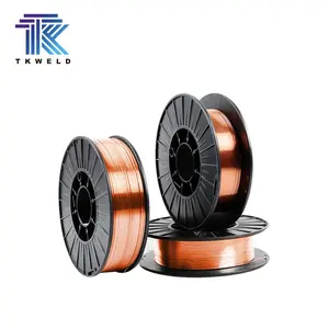 TKweld-Alambre de soldadura de cobre MIG AWS, de 15kg ER70s-6, carrete de plástico de 0,8mm, 1,0mm, 1,2mm y 1,6mm, suministro de fábrica económico