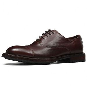 Zapatos de Baile Sociales para Hombre de Otoño con Cordones y Punta Cuadrada de Cuero Genuino de Alta Calidad - Product Image 3