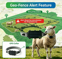 Kerah GPS Virtual Fence Lorawan Baru untuk Ternak, Kerah Kejut Listrik Khusus untuk Domba, Pagar Elektronik Pelacak