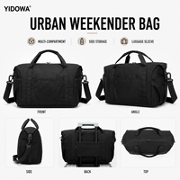 Sac de voyage urbain imperméable multi-compartiments avec poche latérale et passant pour bagage, sac de sport pour homme