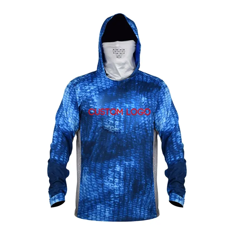 Custom Quick Dry Sublimated UV Protection Wholesale Fishing Hoodie Men's Tournament Fishing Shirts