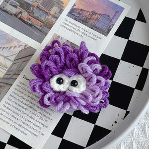 KIVA漫画リトルモンスターDIYかわいいブローチ手作りコットンニットフッククラフト7〜12歳の動物のテーマのための装飾アクセサリー - Product Image 6