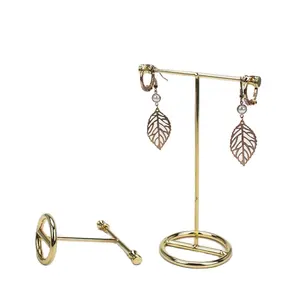 T Bar Display Perhiasan Logam Berdiri Rak Display Toko Perhiasan Rak Display Kalung untuk Anting-Anting